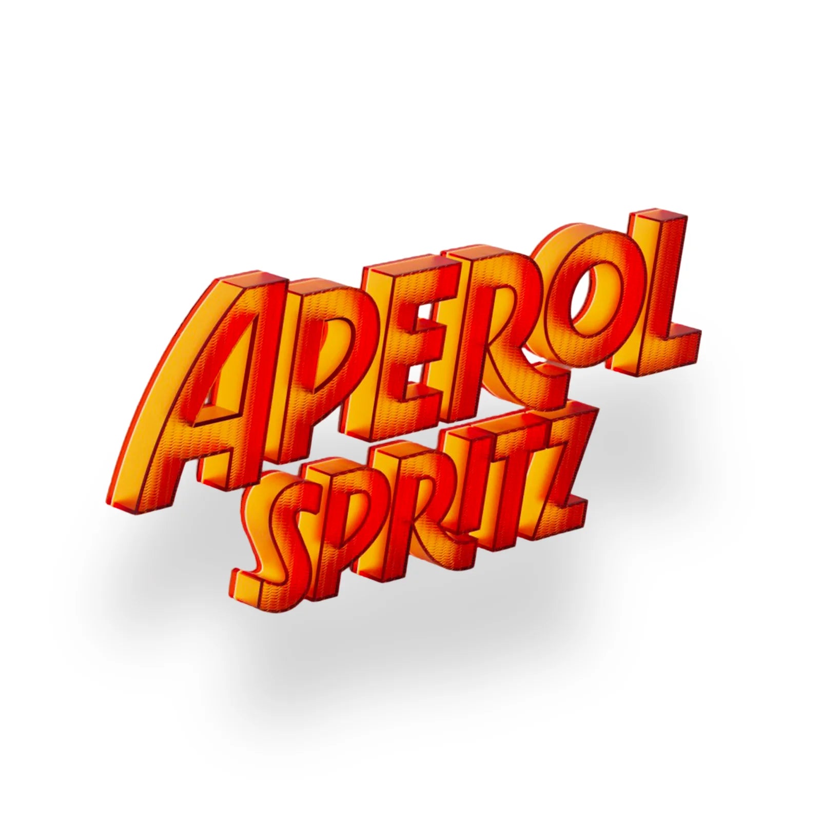 Aperol Spritz 3D wall sign in bold retro orange lettering with shadow, designed for indoor or outdoor display